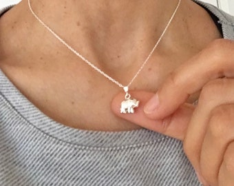 Collana Elefante Portafortuna In Argento 925 Con Cristallo Trasparente Austriaco - AOBOCO - 4