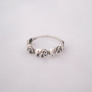 Elephant sterling silver ring, size 6, 7 and 8 US ring