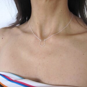 Lucky Horse shoe in sterling silver or yellow gold necklace, dainty good luck faith necklace