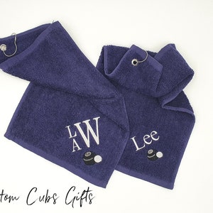 Personalised Bowls Towel with monogram or name, Lawn Bowls, Golf Towel,Sports Towel, Mothers Day