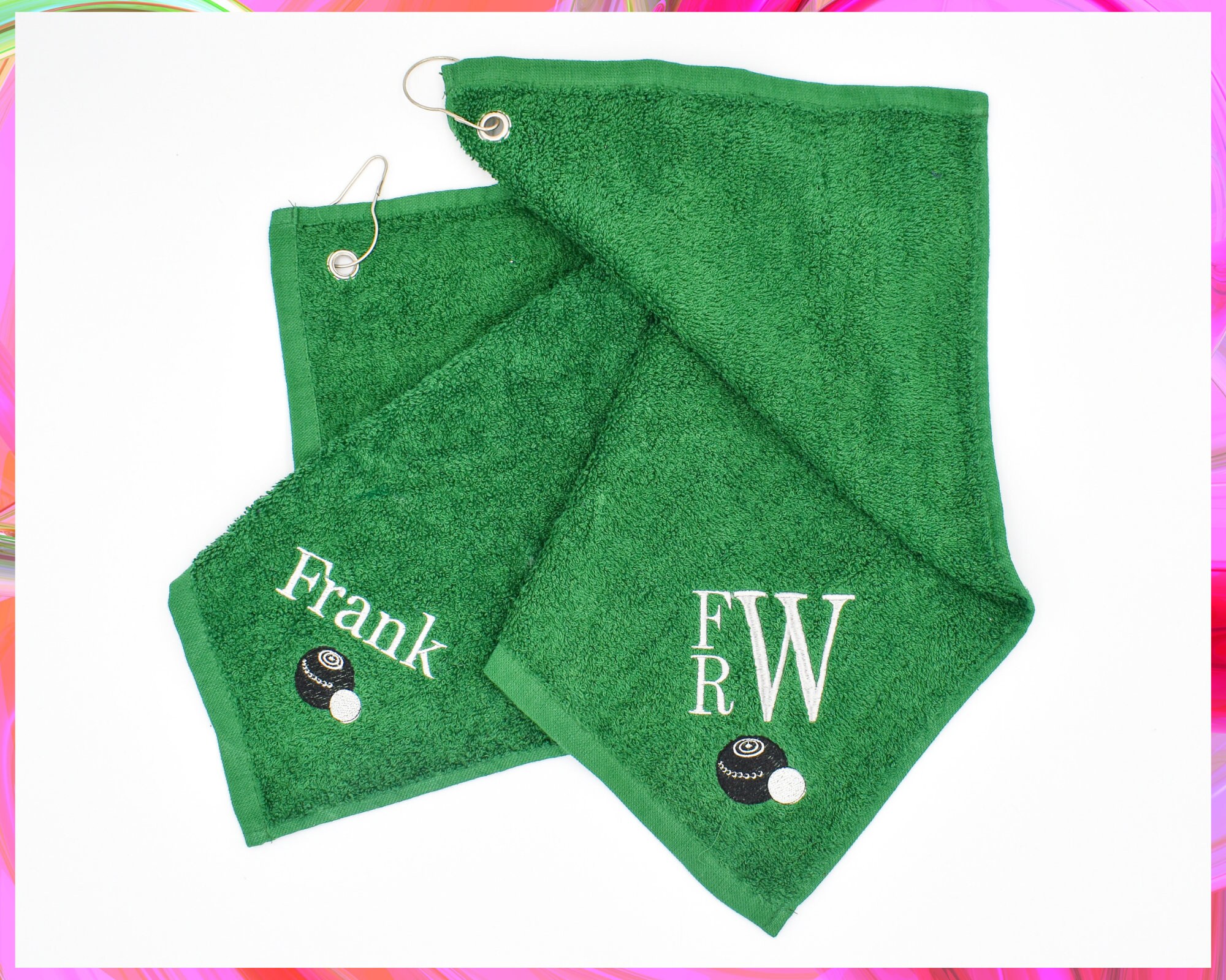 Personalised Bowls Towel with monogram or name Lawn Bowls Etsy