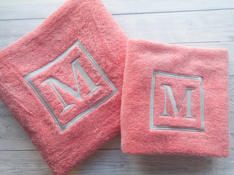 Personalised Embroidered Towel With Initialbath Towel Hand Etsy UK