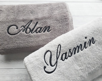 Personalised Embroidered Towel with Single Name, Home gift, Bath Towel, Hand Towel, Bath Sheet, birthday gift, Christmas Gift, Housewarming