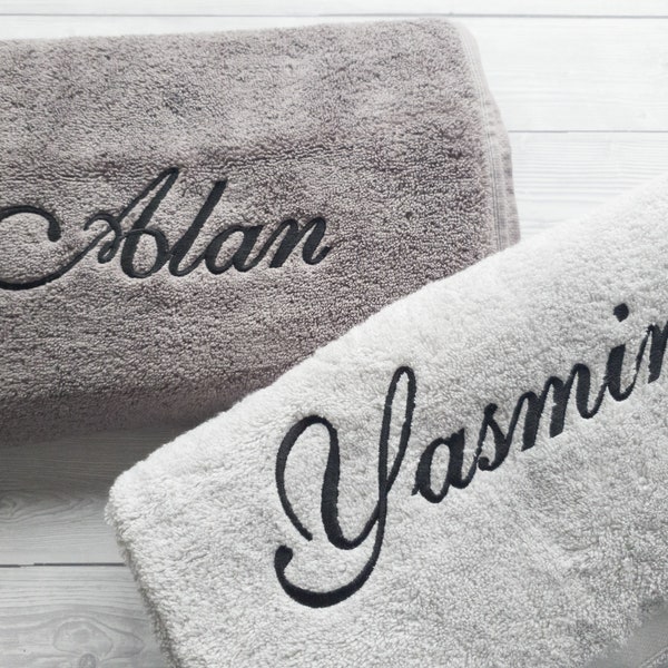 Personalised Embroidered Towel with Single Name, Home gift, Bath Towel, Hand Towel, Bath Sheet, birthday gift, Christmas Gift, Housewarming
