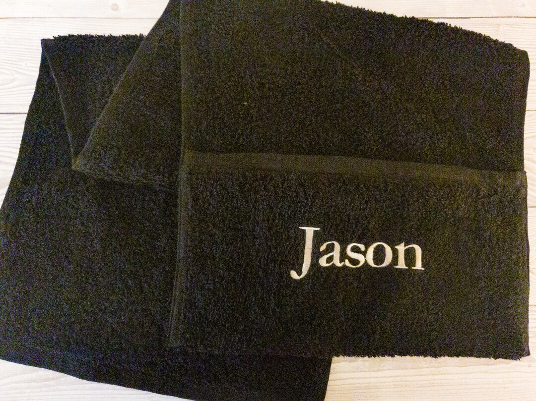 Personalised Gym Towel With Zip Pocket Embroidered With Etsy
