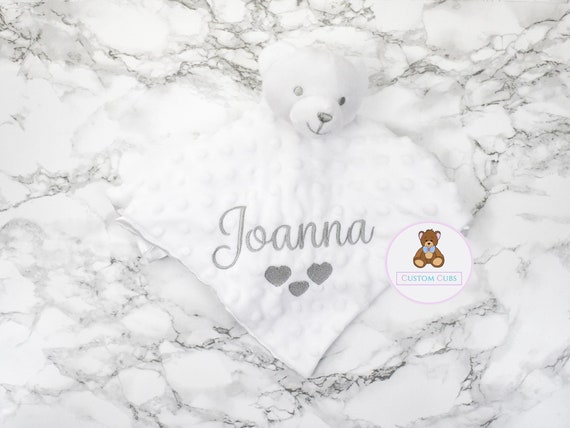 Personalised Baby Comforter Teddy Bear or Bunny Comforter Animal Blanket Baby Boy Blanket Baby Girl Comfort Blanket Pink White Blue Etsy Canada