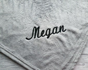 Personalised Embroidered Named Blanket / Throw, picnic blanket, New Home Gift, Mothers Day Gift, Blanket with name, Christmas Gift