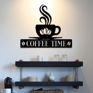Metal Coffee Bar Sign: Farmhouse Kitchen Decor