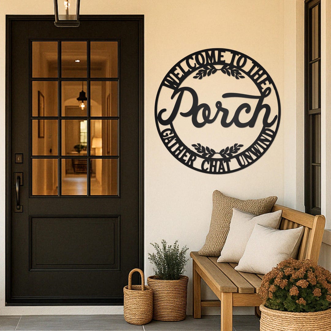 Welcome to the Porch Metal Sign: Rustic Outdoor Wall Decor - Etsy
