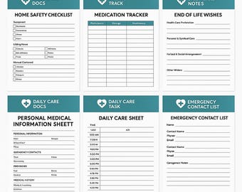 Senior Care Printable Bundle – 7 Essential Caregiver Templates by Daily Care Docs