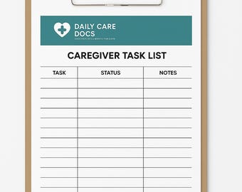 Caregiver Task Checklist – Printable To-Do List for Daily Care