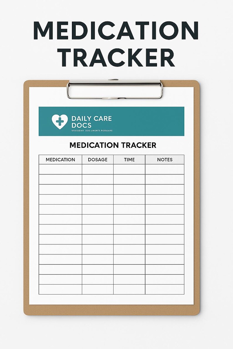 File Header Medication Medication Tracker – Printable PDF for Daily Medication Logging - Etsy
