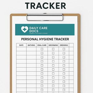 Personal Hygiene Tracker – Printable Care Checklist for Elderly