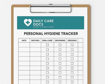 Personal Hygiene Tracker – Printable Care Checklist for Elderly