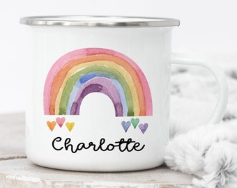 Rainbow Mug Easter Basket Stuffers Heart Mug Personalized Rainbow Birthday Party Favors Rainbow Party Favors