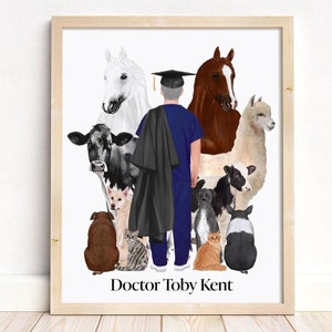 Veterinary Graduation Gift Custom Veterinary Prints Personalized Veterinarian Print Mothers Day Personalized Gift for Her Custom Vet Print