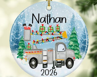 Lineman Christmas Ornament Personalized Gift for Kids Name Tag Stocking Stuffer