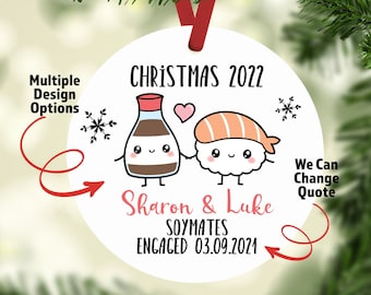 Personalized Engagement Ornament Christmas Ornaments | Personalized Engagement Gifts for Couple | Personalized Wedding Gifts |