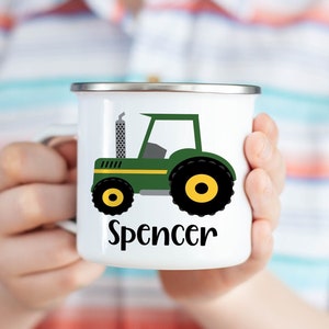 Tractor Mug Personalized Gift for Kids Farm Birthday Gift for Kids Party Favors Camping Mug Customized Novelty Drinkwar