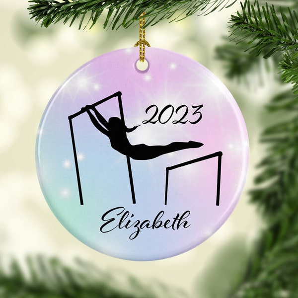 Uneven Bars Christmas Ornaments Personalized Gymnastics Ornament Stocking Stuffer Christmas Eve Box Filler Gift for Kids