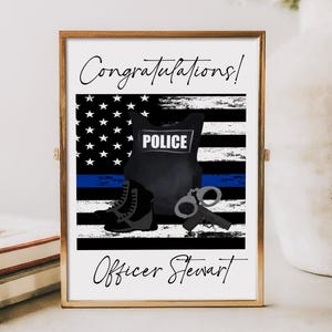Cadeaux de policier Cadeau de fin d'études pour lui Art mural personnalisé pour petit ami Cadeau pour l'obtention du diplôme Décoration d'art murale personnalisée