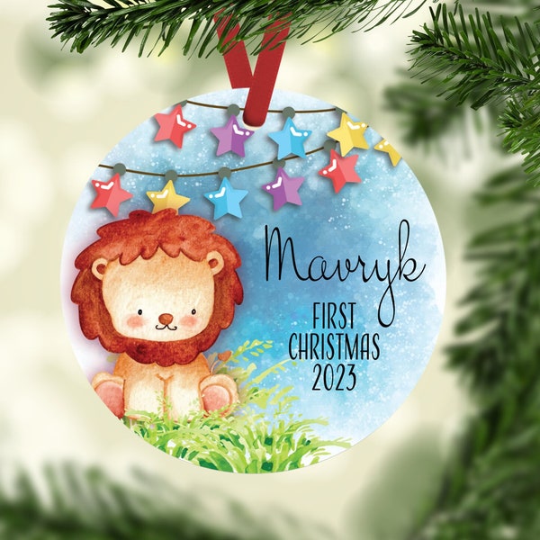 Baby First Christmas Ornaments Lion Ornaments Personalized Christmas Stocking Tags Christmas Eve Box Fillers Kids Christmas Gift Tags