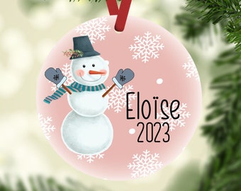 Adornos navideños personalizados para niños / Adorno navideño personalizado para niños / Adorno de muñeco de nieve personalizado