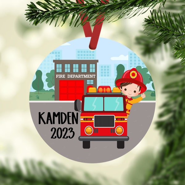 Firefighter Christmas Ornaments Personalized Kids Christmas Ornaments Personalized Fireman Ornament Ornaments for Kids Christmas Eve Box