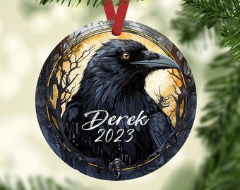 Crow Christmas Ornaments Personalized Crow Ornaments Bird Stocking Tags Christmas Eve Box Filler Stocking Stuffer Christmas Gift Tags