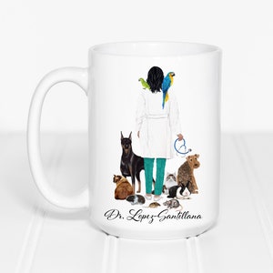 Veterinarian Graduation Gift with Animals Coffee Mug for Veterinary Student Gift Personalized Vet Tech Gift Graduation Present