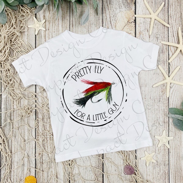 Fly Fishing Kids Watercolor PNG Kids Fishing PNG Fishing Pretty Fly Little Guy Fish Shirt PNG Watercolor Sublimation Digital Download