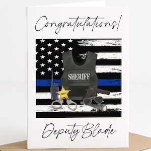 Police Officer Gift Cards Personalized Graduation Greeting Card for Him Party Decoration Custom Printed Card Celebration Congratulations