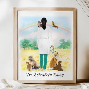 Veterinary Wall Art Veterinaty Graduation Gift Veterinary Wall Hanging Personalized Vet Print Custom Veterinarian Print