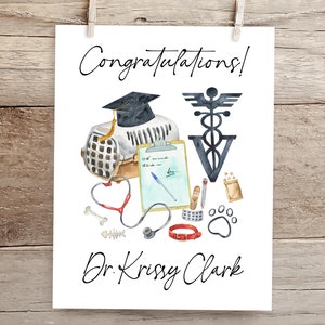 Congratulations Graduation Card Veterinarian Gift Veterinary Technician Gift Veterinary Nurse Gift Achievement Card Keepsake Card Handwritten Message Card Blank Inside