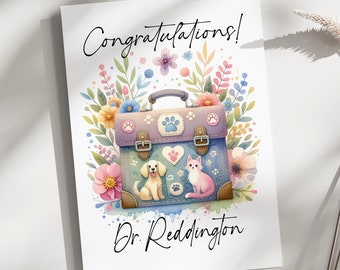 Veterinarian Graduation Card Personalized Keepsake Vet Tech Nurse Graduation Gift Veterinary Handwritten Message Card Congratulations Card