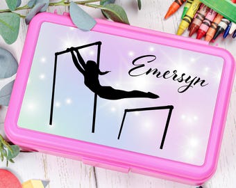 Gymnastics Personalized Vinyl Decal For Kids Pencil Box Back to School Supplies Custom Name Sticker