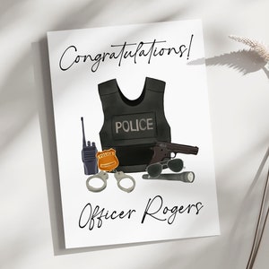 Cartes-cadeaux de policier, Carte de voeux de remise de diplôme personnalisée pour lui, Décoration de fête, Carte imprimée personnalisée