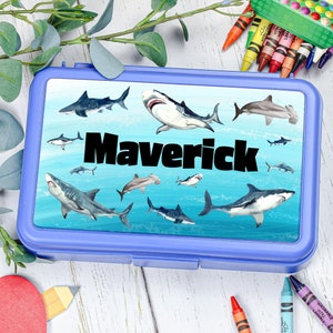 Shark Personalized Pencil Box | Personalized School Supplies | Back to School Personalized Kids Pencil Box | Shark Pencil Box