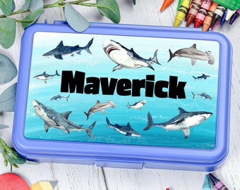 Shark Personalized Sticker Decal For Kids Pencil Box Back to School Supplies Custom Name Sticker