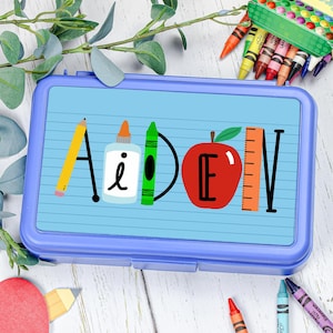 Kids Personalized Pencil Box | Personalized School Supplies | Personalized Pencil Box | Back to School Supplies | Alphabet Pencil Box