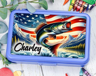 Personalized Pencil Box For Back to School Supplies Pencil Case with Name Fishing Pencil Box for Kids