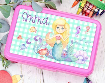 Mermaid Personalized Sticker Decal For Kids Pencil Box School Supplies Back to School Custom Name Sticker