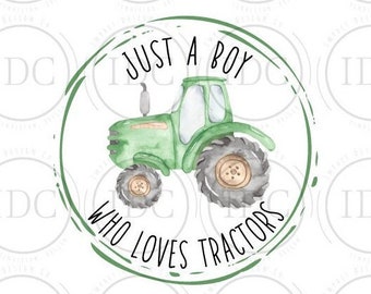 Kids Green Tractor Watercolor PNG Green Farm Tractor PNG Farm Party Just  A Boy Who Loves Tractors Watercolor Sublimation Digital Download
