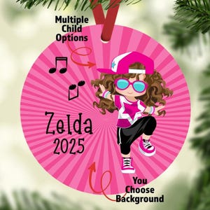 Personalized Hip Hop Christmas Ornaments | Personalized Hip Hop Ornament | Dance Stocking Stuffer Christmas Eve Box Filler Gift for Kids
