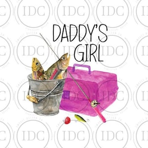 Papá Pesca Niña Pez Papis Niña Acuarela PNG Niños Pesca PNG Camisa de Pesca PNG Sublimación De acuarela Descarga digital