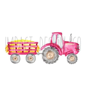 Pinker Bauernhof Traktor PNG Kinder Pink Traktor Bauernhof PNG Kinder Traktor PNG Pinker Traktor Aquarell Shirt PNG Digitaler Download