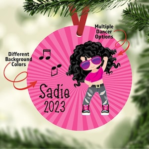 Personalized Hip Hop Christmas Ornaments | Personalized Hip Hop Ornament | Dance Stocking Stuffer Christmas Eve Box Filler Gift for Kids