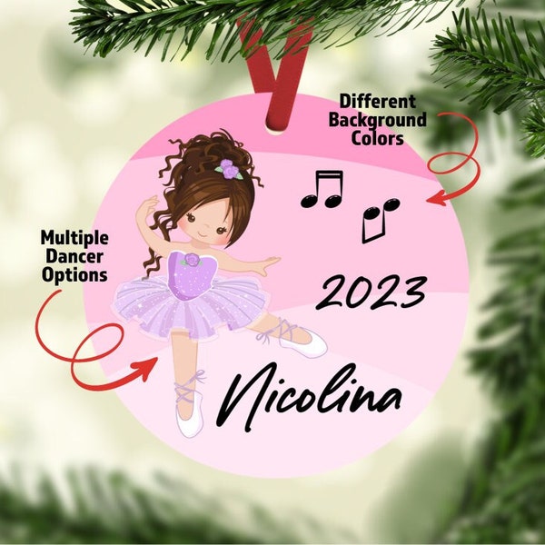 Personalized Ballet Christmas Ornaments | Personalized Ballerina Ornament | Dance Stocking Stuffer Christmas Eve Box Filler Gift for Kids
