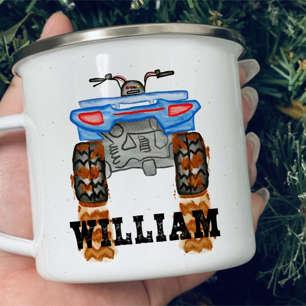 ATV Mug Personalized Easter Basket Stuffers Truck Kids Mug Personalized Easter Basket Boy Gift for Kids Quad Muddin