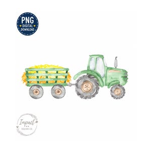 Green Farm Tractor PNG Kids Green Tractor Farm PNG Kids Tractor PNG Green Tractor Watercolor Shirt png Digital Download